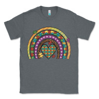 Charcoal Heather autism awareness heart leopard rainbow Classic Tee - Artiststas