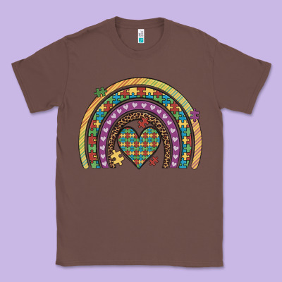 Autism Awareness Heart Leopard Rainbow Classic Tee Designed By Artiststas