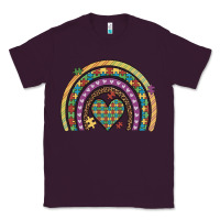 Plum autism awareness heart leopard rainbow Classic Tee - Artiststas