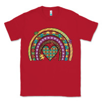 Red autism awareness heart leopard rainbow Classic Tee - Artiststas