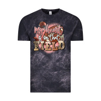 Cloud Black my heart is on that field Vintage Tee - FaDigitalArtStudio