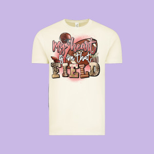 My Heart Is On That Field Vintage Tee Designed By Fadigitalartstudio