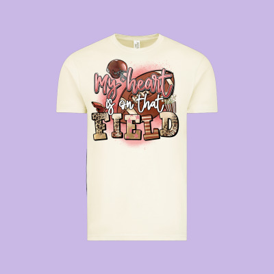 My Heart Is On That Field Vintage Tee Designed By Fadigitalartstudio