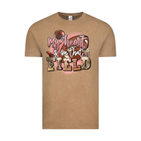Vintage Coffee my heart is on that field Vintage Tee - FaDigitalArtStudio
