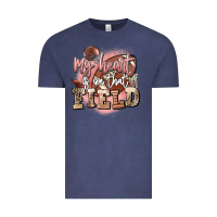 Vintage Denim my heart is on that field Vintage Tee - FaDigitalArtStudio