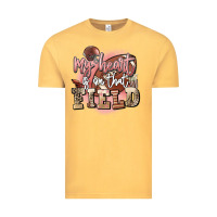 Vintage Mustard my heart is on that field Vintage Tee - FaDigitalArtStudio