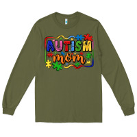 Army Green autism mom Long Sleeve Tee - LillyAllenDesigns