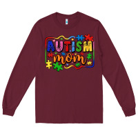 Burgundy autism mom Long Sleeve Tee - LillyAllenDesigns