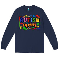 Navy autism mom Long Sleeve Tee - LillyAllenDesigns