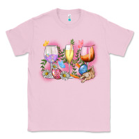 Bubblegum Pink Easter wine glasses  Easter Day Classic Tee - CowGirlArtShop
