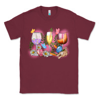 Burgundy Easter wine glasses  Easter Day Classic Tee - CowGirlArtShop