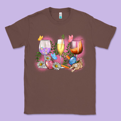 Easter Wine Glasses  Easter Day Classic Tee Designed By Cowgirlartshop