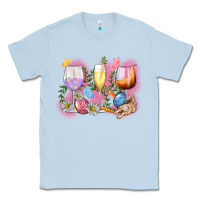 Dusty Blue Easter wine glasses  Easter Day Classic Tee - CowGirlArtShop