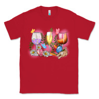 Red Easter wine glasses  Easter Day Classic Tee - CowGirlArtShop