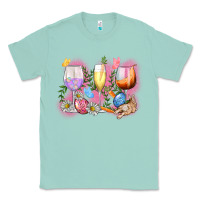 Seafoam Easter wine glasses  Easter Day Classic Tee - CowGirlArtShop