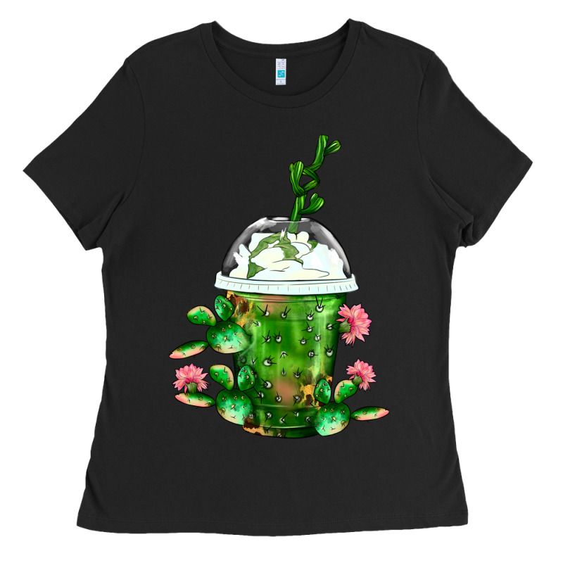 Western Cactus Cold Frappe Ladies Tee by FaDigitalArtStudio | Teevron