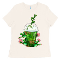 Bone Western Cactus Cold Frappe Ladies Tee - FaDigitalArtStudio