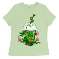 Matcha Western Cactus Cold Frappe Ladies Tee - FaDigitalArtStudio