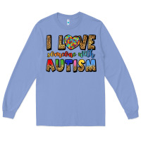 Colony Blue i love someone with autism Long Sleeve Tee - LillyAllenDesigns