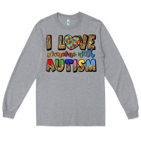 Heather Grey i love someone with autism Long Sleeve Tee - LillyAllenDesigns