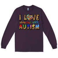 Plum i love someone with autism Long Sleeve Tee - LillyAllenDesigns