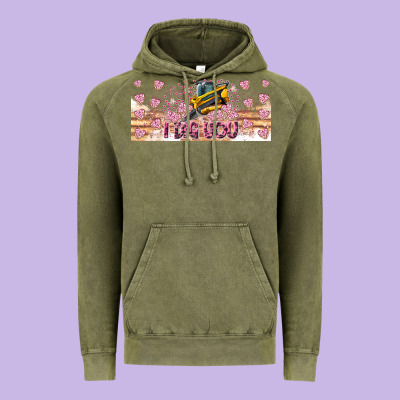 I Dig You Valentine 16oz Vintage Hoodie Designed By Cowhidedigitalart