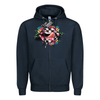 Navy race lip Zipper Hoodie - JahusDesignShop