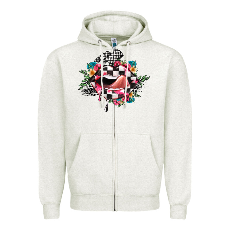 Race Lip Zipper Hoodie by JahusDesignShop | Teevron