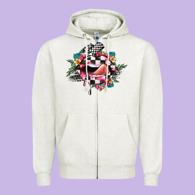 Race Lip Zipper Hoodie Designed By Jahusdesignshop