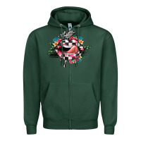 Sports Green race lip Zipper Hoodie - JahusDesignShop