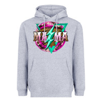 Heather Grey mama life and thunderbolt Heavyweight Hoodie - JahusDesignShop