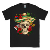Black Di de los muertos with roses Mexico Classic Tee - HowdyJamesFarm