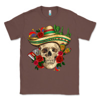 Chestnut Di de los muertos with roses Mexico Classic Tee - HowdyJamesFarm