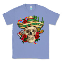 Colony Blue Di de los muertos with roses Mexico Classic Tee - HowdyJamesFarm
