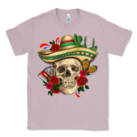 Lilac Di de los muertos with roses Mexico Classic Tee - HowdyJamesFarm