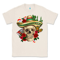 Natural Di de los muertos with roses Mexico Classic Tee - HowdyJamesFarm