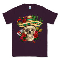 Plum Di de los muertos with roses Mexico Classic Tee - HowdyJamesFarm