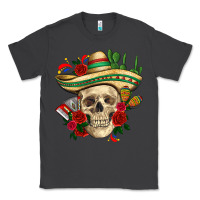 Smoke Di de los muertos with roses Mexico Classic Tee - HowdyJamesFarm