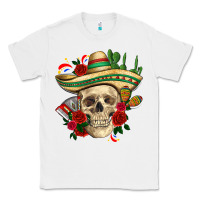White Di de los muertos with roses Mexico Classic Tee - HowdyJamesFarm