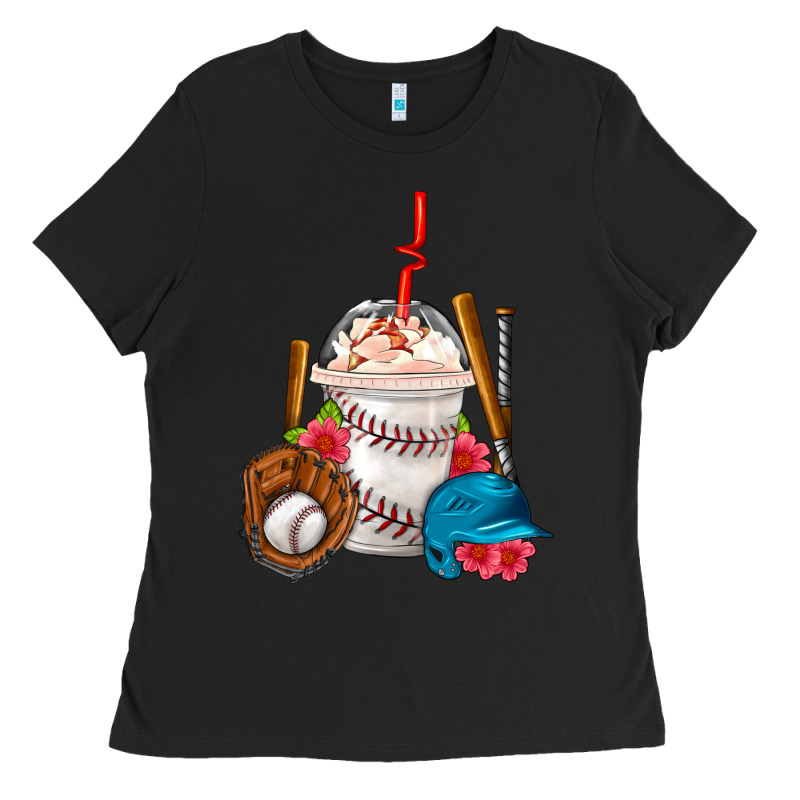 Baseball Frappe Coffee Ladies Tee by FaDigitalArtStudio | Teevron