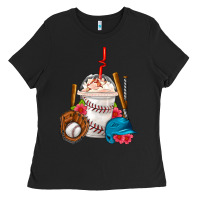 Black Baseball Frappe Coffee Ladies Tee - FaDigitalArtStudio