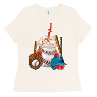 Bone Baseball Frappe Coffee Ladies Tee - FaDigitalArtStudio