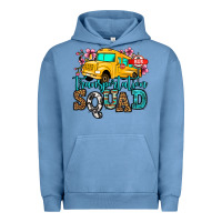 Pigment Pebble Blue transportation squad school bus Urban Hoodie - Jasminsmagicworld