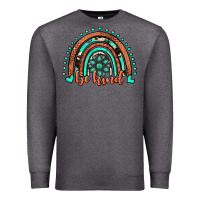 Charcoal Heather be kind western turquoise rainbow Premium Sweatshirt - JahusDesignShop