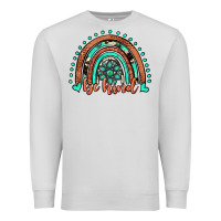 Dove Grey be kind western turquoise rainbow Premium Sweatshirt - JahusDesignShop