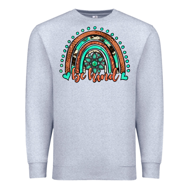 Be Kind Western Turquoise Rainbow Premium Sweatshirt by JahusDesignShop | Teevron