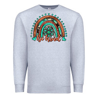 Heather Grey be kind western turquoise rainbow Premium Sweatshirt - JahusDesignShop