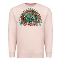 Pale Pink be kind western turquoise rainbow Premium Sweatshirt - JahusDesignShop