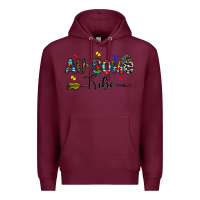 Burgundy au some tribe Premium Hoodie - CowhideDigitalArt