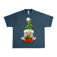 Midnight Navy Christmas Gnome With Gift Urban Heavy Tee - BundleAndBundleShop